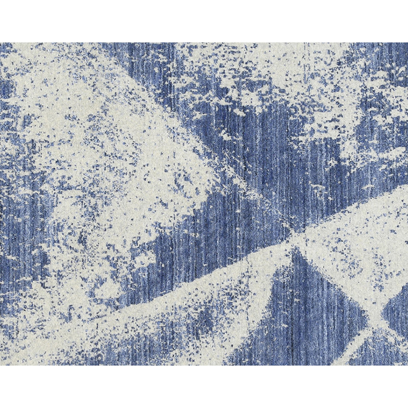 Tapis argent et bleu noué à la main de haute qualité, Rectangle 9 pi x 12 pi
