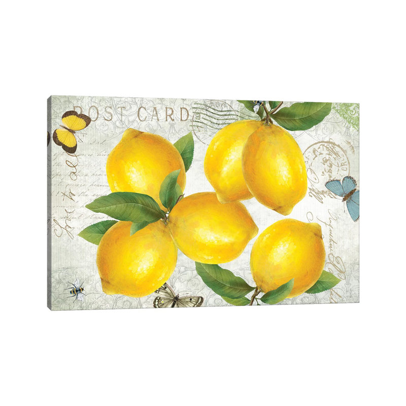 Postcard Lemons - Wrapped Canvas Painting, 66.04 cm H x 45.72 cm W
