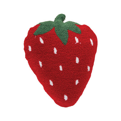 Strawberry Shaped Hooked Throw Pillow