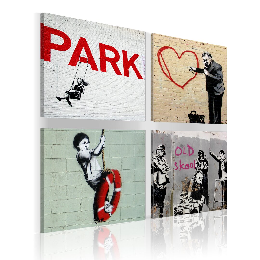 4-tlg. Leinwandbilder-Set Urban Inspiration von Banksy