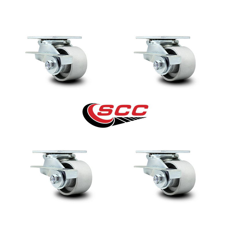 Roulettes semi-pivotantes en acier