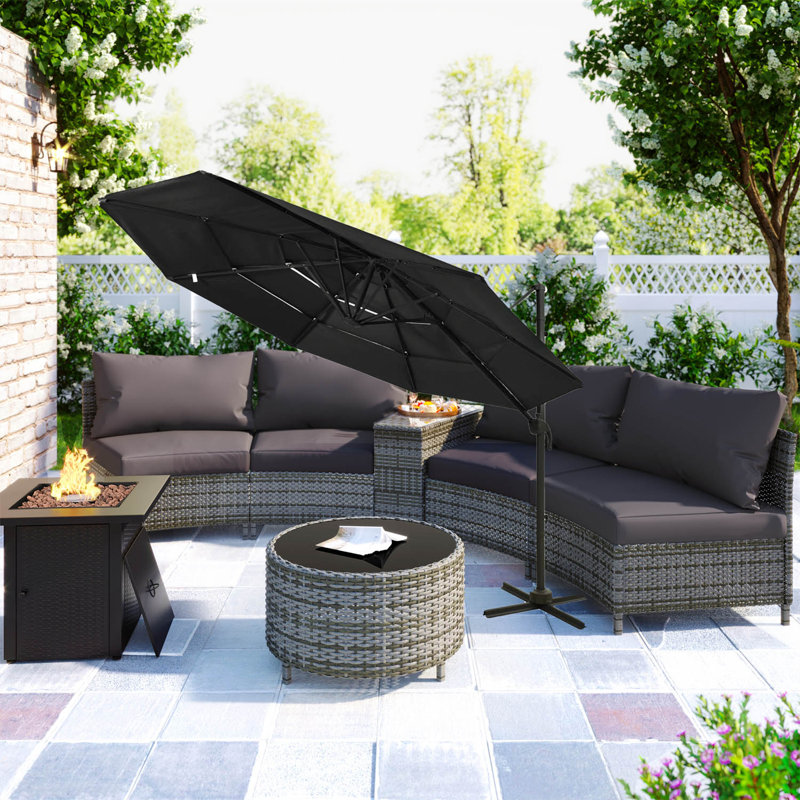 Alisson 300cm Parasol, Black