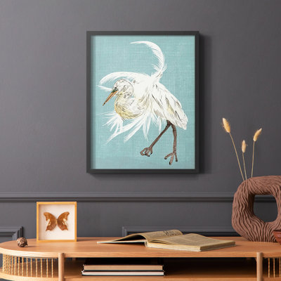 Heron Plumage IV, reproduction encadrée - bois massif