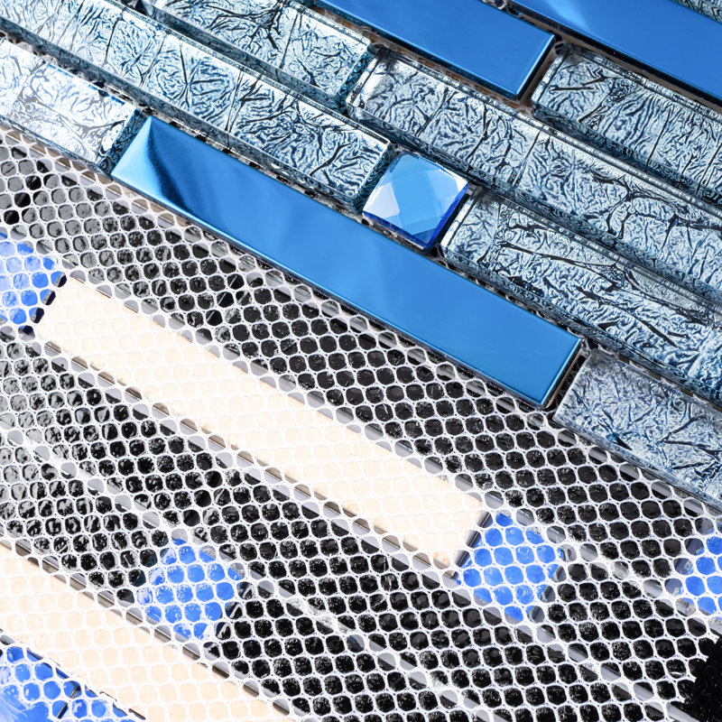 Carreau de mosaïque linéaire micro-biseauté Supreme, Bleu