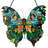  Mariposa Tiffany-Glass Butterfly Window Panel 21x20"