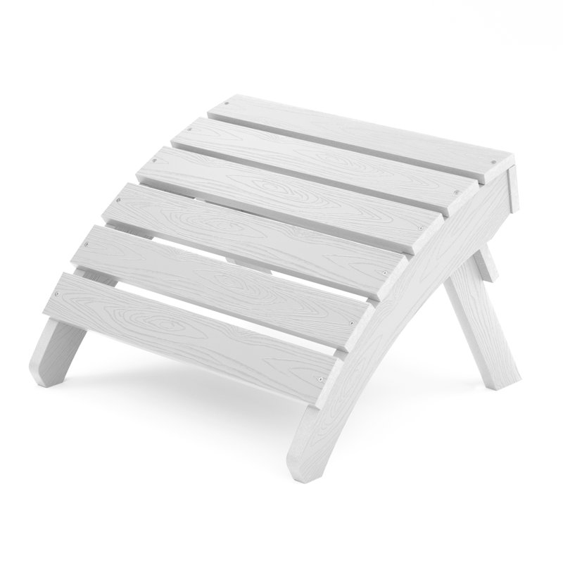 Repose-pieds extérieur en plastique Kacy-Leigh Adirondack, Blanc