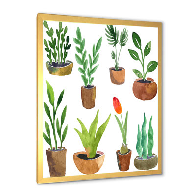 Huit plantes en pot - Peinture sur toile