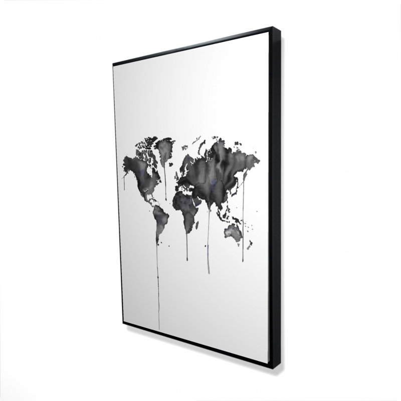 «Carte du monde aquarelle» sur toile