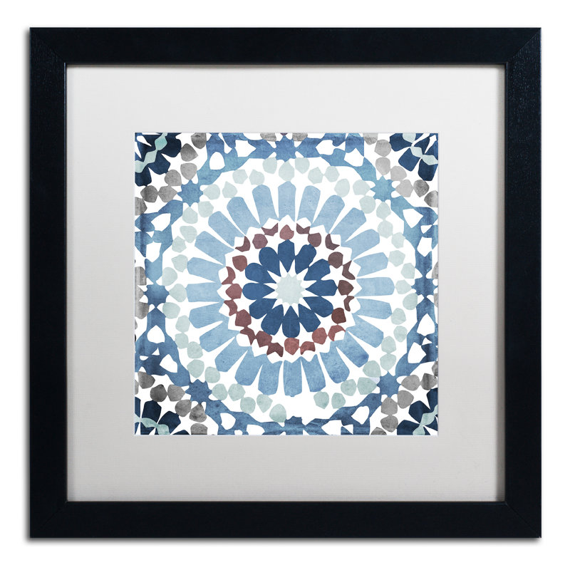 Jadaya «Moroccan Blues IV», impression encadrée, Blanc, H 16 po x l 16 po x P 0,5 po