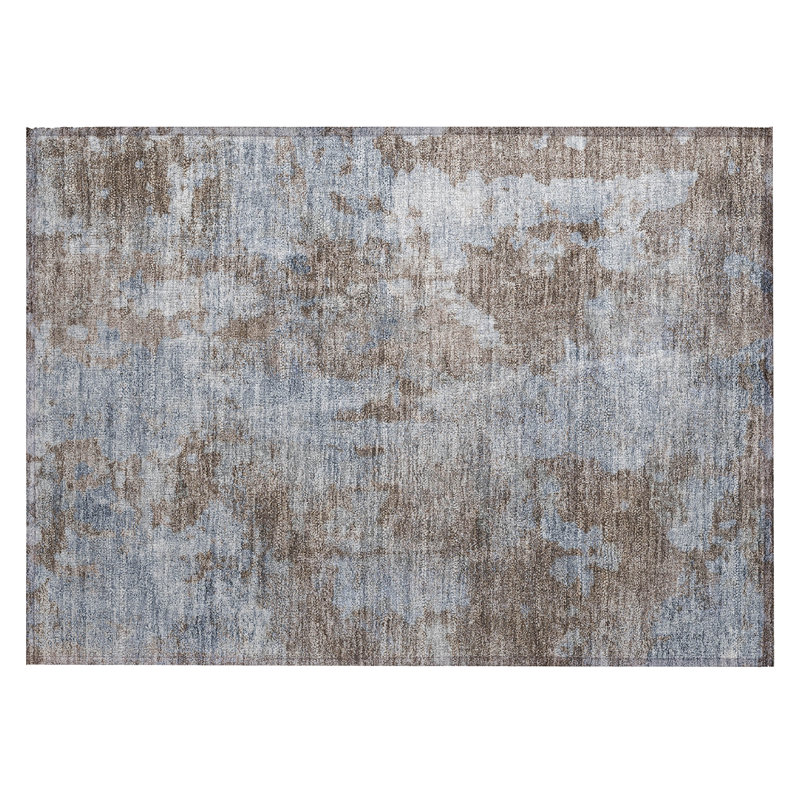Washable Abstract Indoor / Outdoor Rug, Rectangle 1'8" x 2'6"
