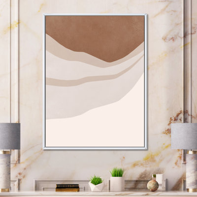Terre cuite et formes ivoire avec effet usé - reproduction sur toile flottante