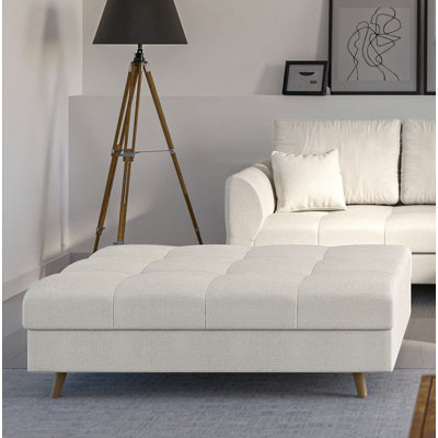 Footstool with Wooden Legs In Scandinavian Style Knutsford