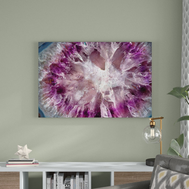 « cristalliseed améthyste », reproduction d’art sur toile tendue, H 30 po x l 45 po x P 1,5 po