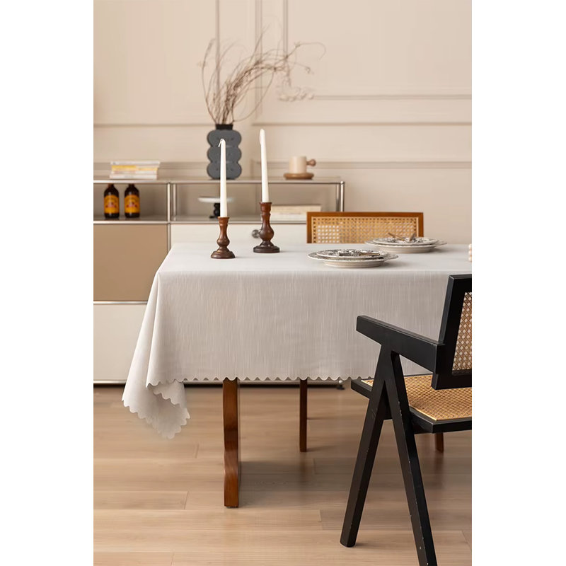 Nappe tissée texturée ondulée unie 56 po, Gris clair, L 72 po x l 56 po