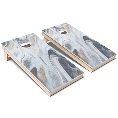 Ensemble de planches de cornhole en marbre gris toutes saisons