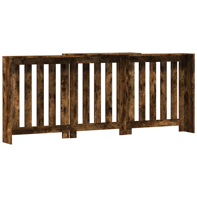 Extra Large Radiator Cover, Smoked Oak, 205 x 21.5 x 83.5 cm, Vertical Slats