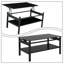 Table basse à quatre pieds avec plateau relevable et rangement