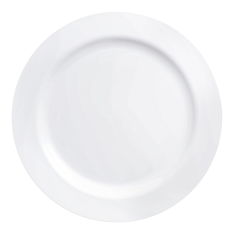 Assiettes plates rondes jetables en plastique blanc uni économique (26 cm) - 120 assiettes
