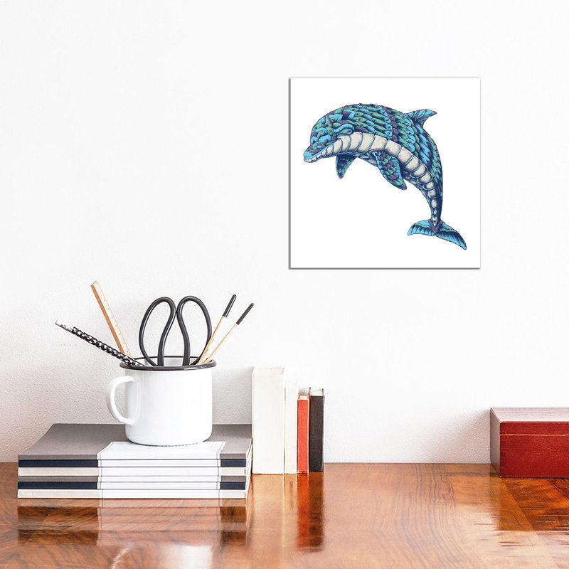 Ornate Dolphin In Color I, 30.48cm H x 30.48cm W