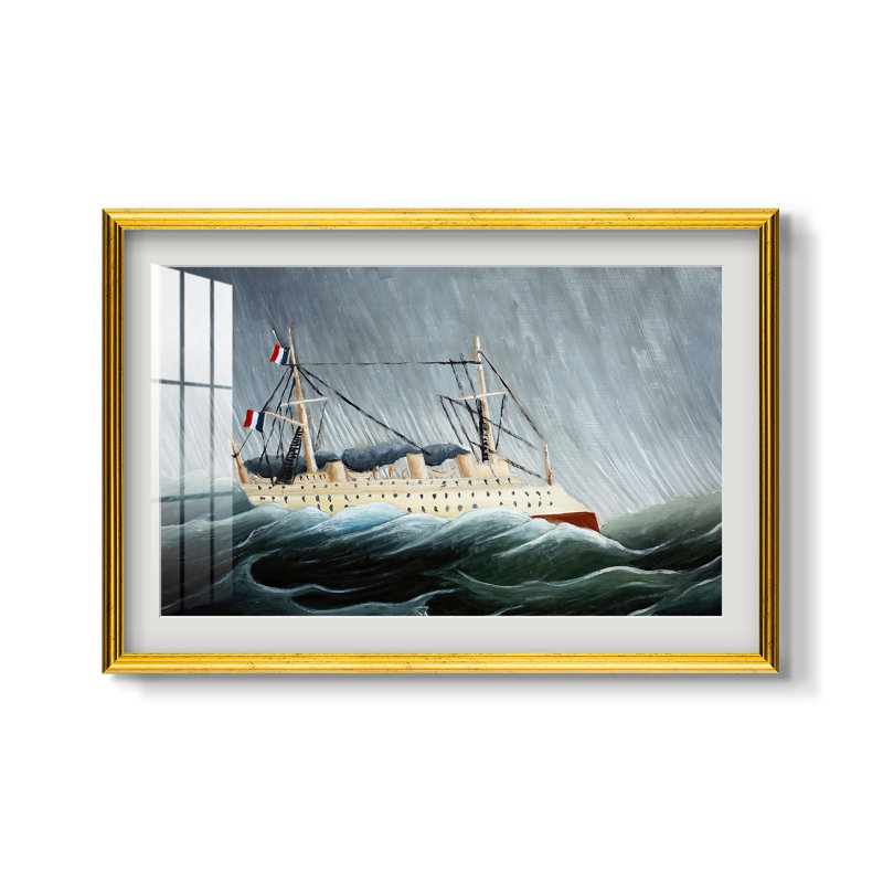 Un bateau dans une tempête (Navire dans la tempête), v. 1899-Henri Rousseau-Impression encadrée personnalisée
