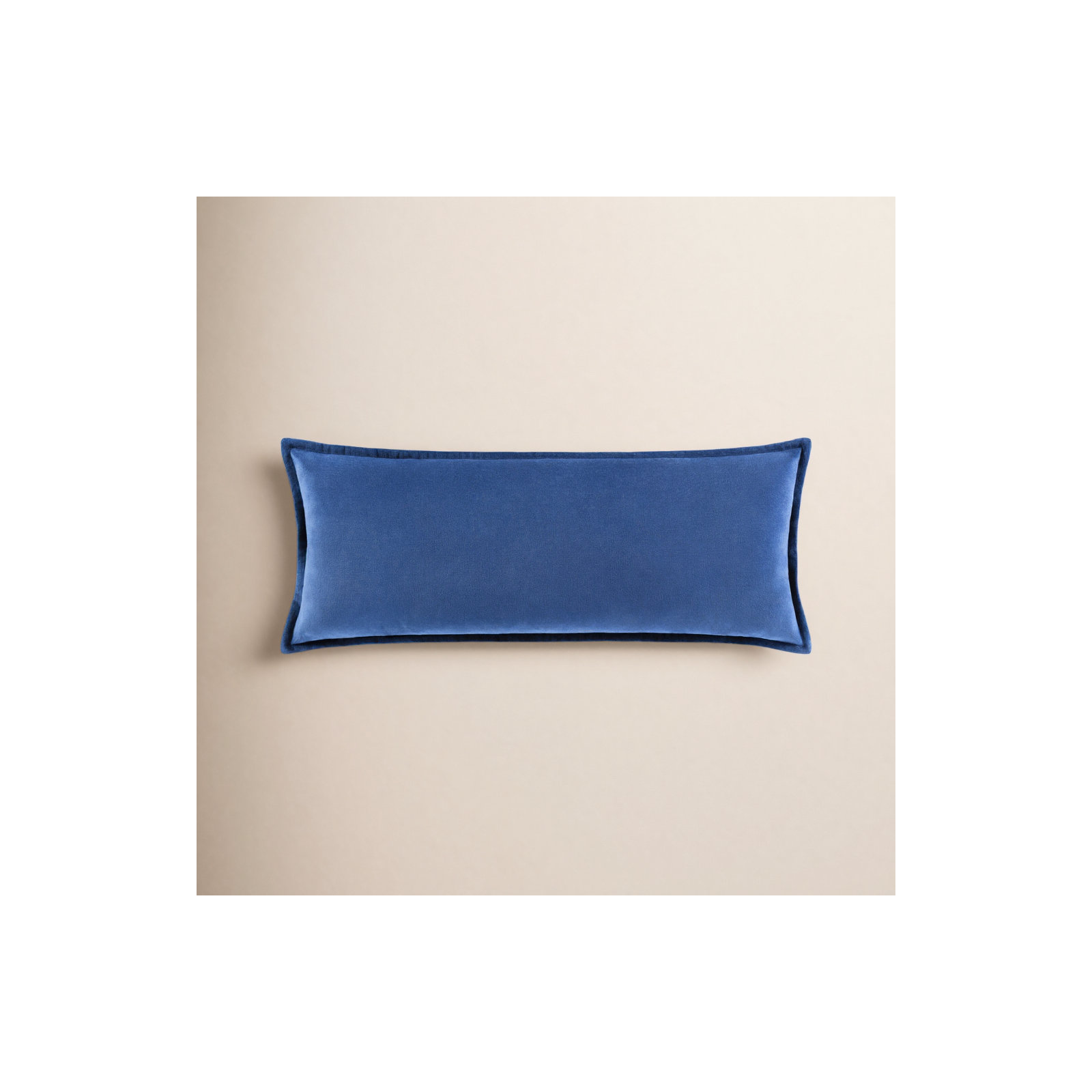 Norwin Cotton Throw Pillow, Down, Denim, 12"H x 30"W