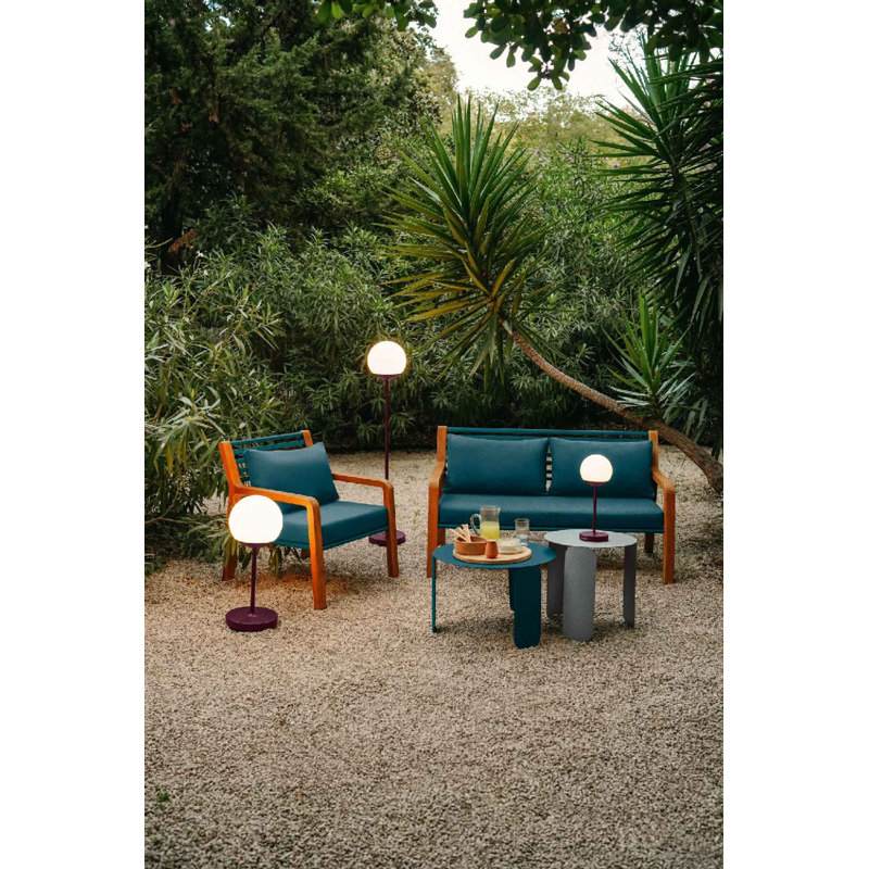 BeBop Outdoor Round Coffee Table, Acapulco Blue, 15" H x 24" W x 24" D
