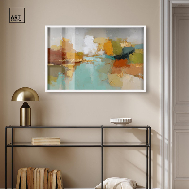 «Minimalist Tones III Shadowbox Print», art mural abstrait par Art Remedy, cadre blanc, 37 x 25, H 25 po x l 37 po