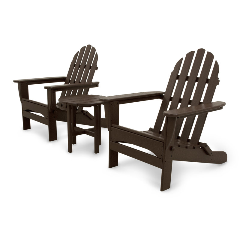 Ensemble Adirondack pliant POLYWOOD Classics 3 pièces, Acajou