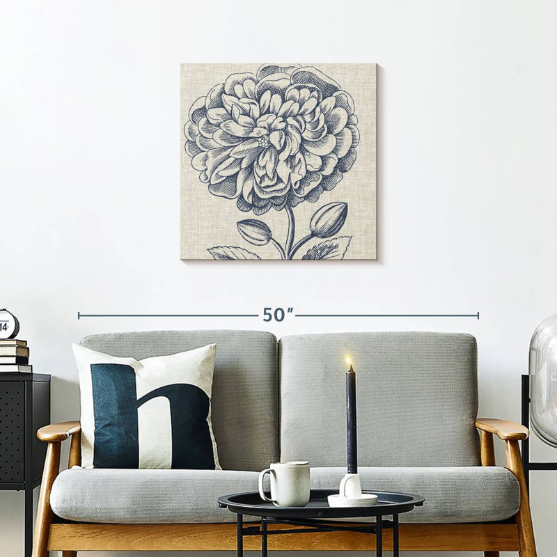 Harnek indigo floral sur lin III