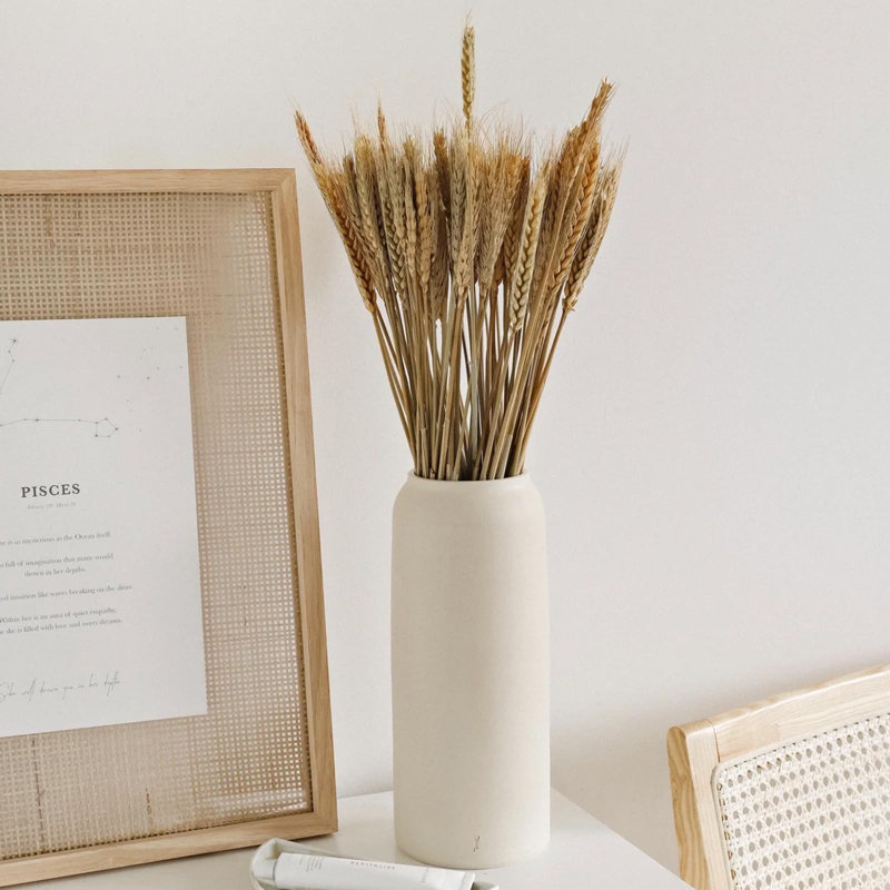 Natural Beige Dried Wheat Stalks for DIY Crafts and Decor