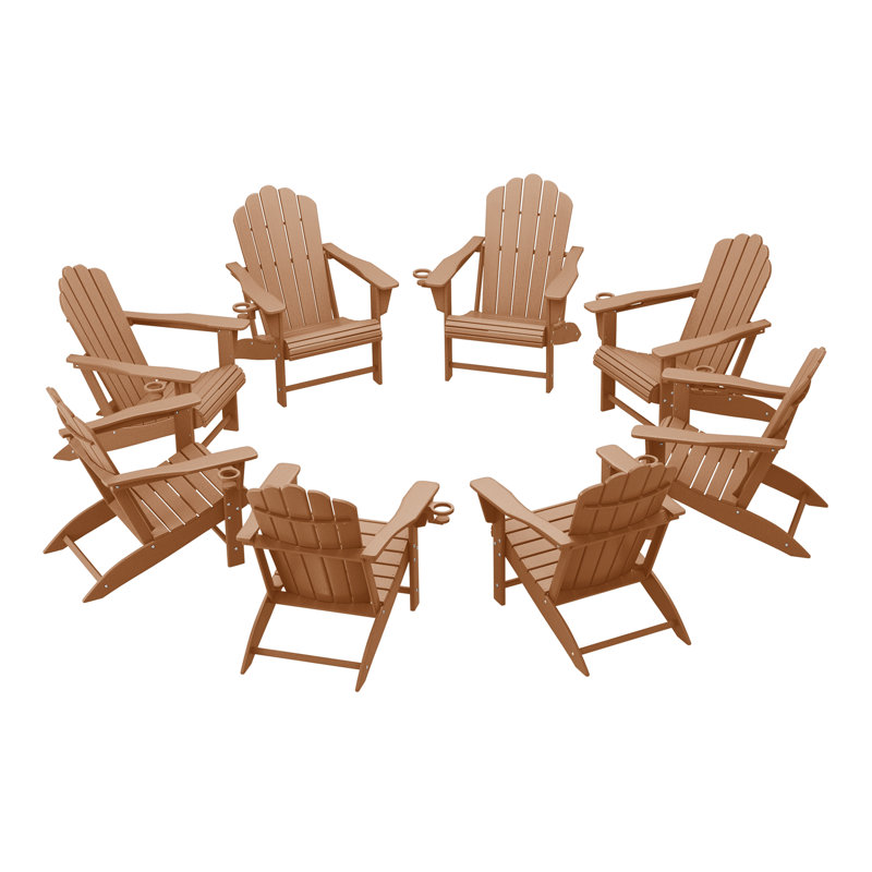 Outdoor Poly Adirondack Chair (Set Of 8), Teak