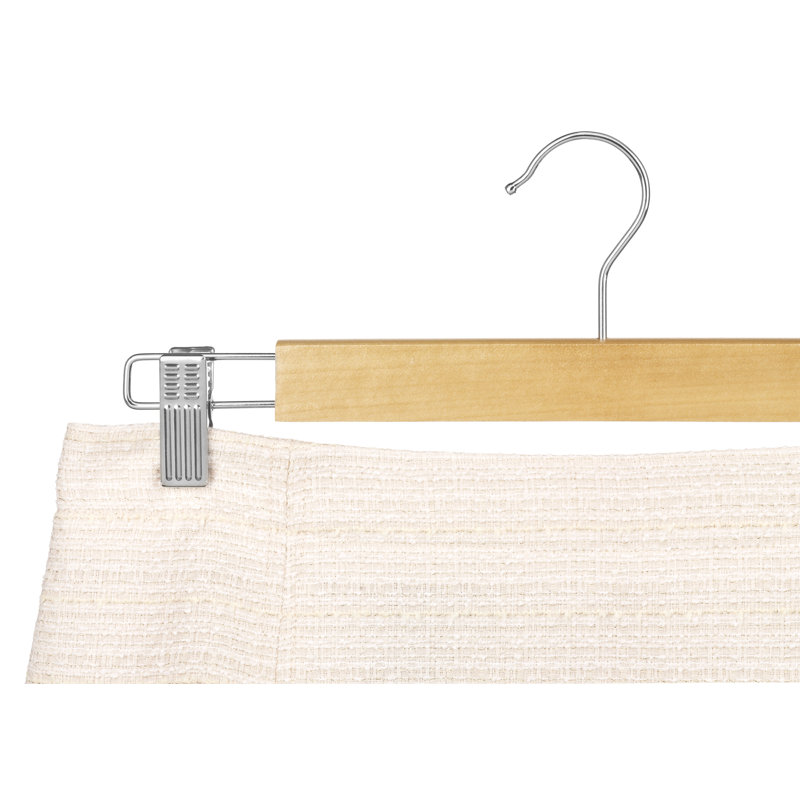 Aiden 13.38" W Wood and Metal Hanger with Adjustable Clips (Set of 2)