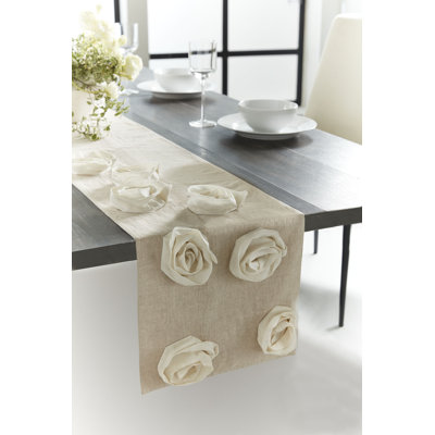 Lino Deco Rose Linen Table Runner