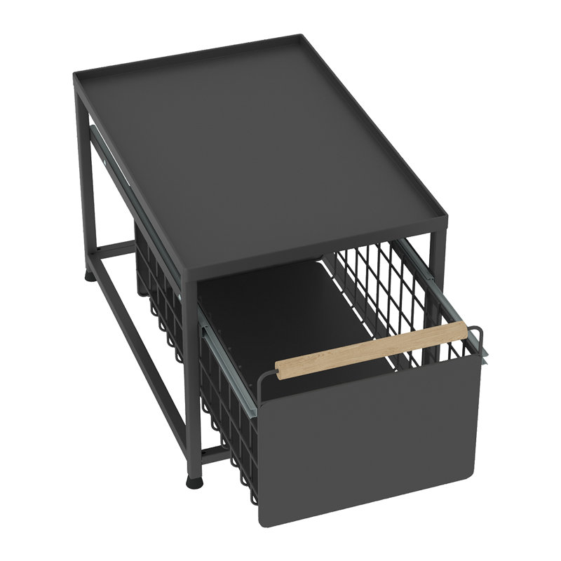 Spice Rack, 25.5cm H x 39cm W x 24.5cm D, Black