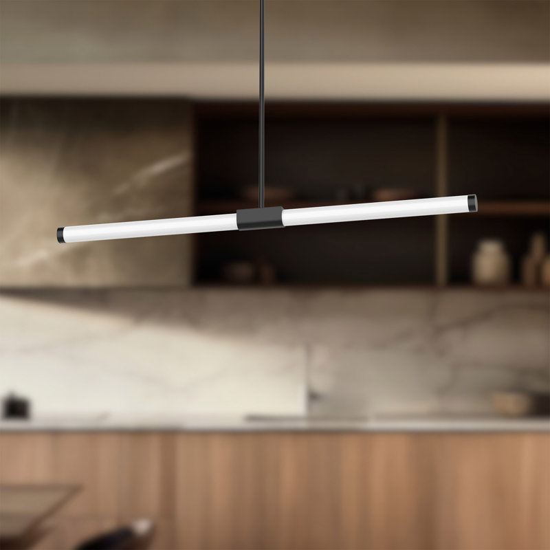 1 - Light LED Kitchen Island Pendant, Black