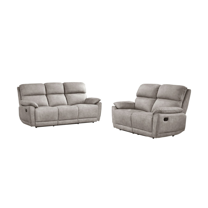 Ensemble 2 pièces: canapé inclinable et causeuse, Ensemble 2 pièces taupe