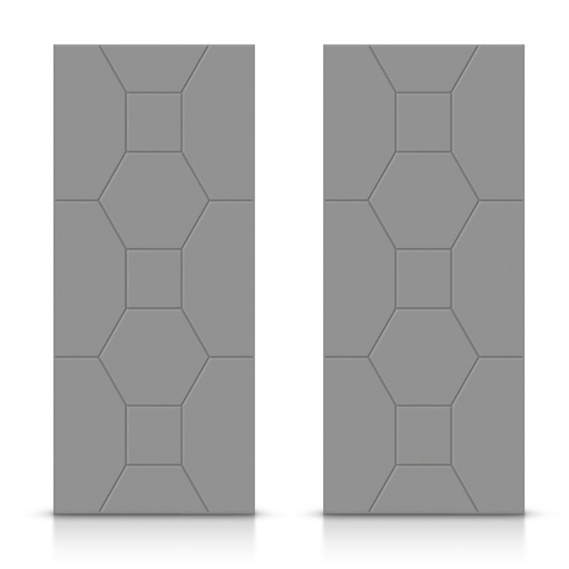 Portes de placard coulissantes à panneaux, Gris clair, 84 po x 80 po
