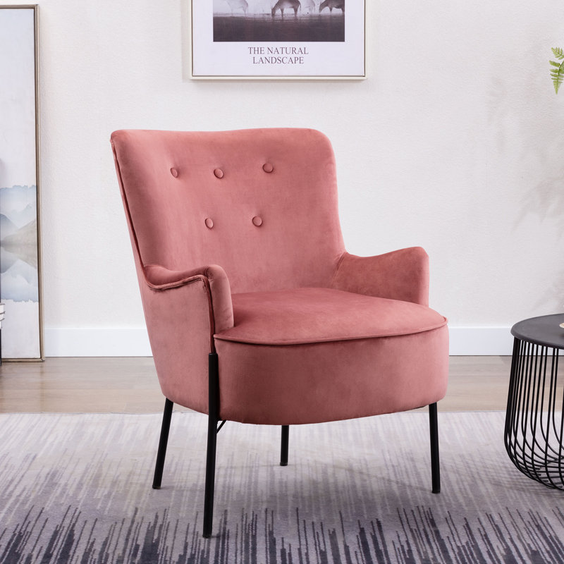 Adolar Upholstered Armchair, Pink