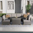 Wicker 6 - Person Modular Patio Conversation Set with Cushions