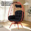 Swivel Patio Lounge Chairs, Steel Rattan Egg Style For Home Patio
