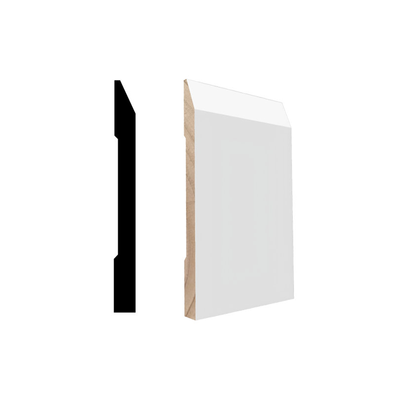 Plinthe en pin jointé apprêté à motif de doigts de bois massif l 11/16 po x l 7 1/4 po x L 96 po RMB SCP7