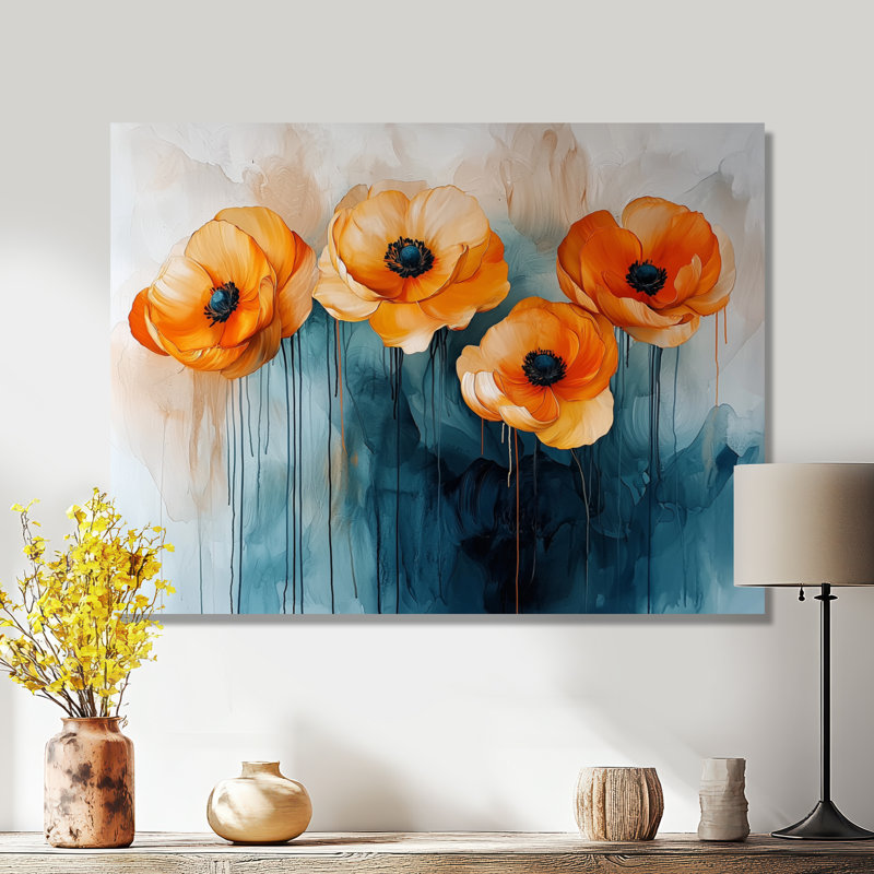 Ilwain - Floral Canvas Wall Decor, H 24 po x l 32 po, Wrapped Canvas, Ne s’applique pas