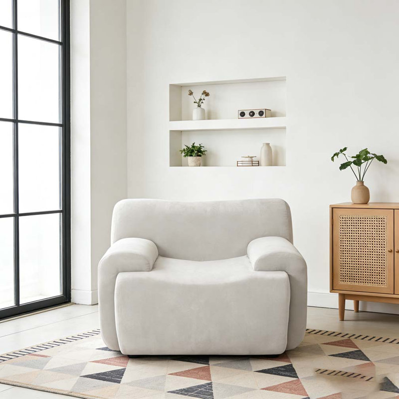 Chaise d'appoint moderne rembourrée, Beige