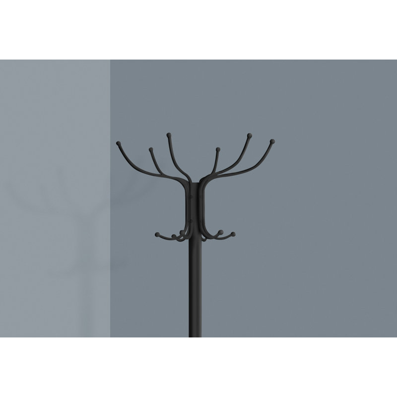 Versatile Free Standing Hall Tree With Umbrella Holder And Multiple Hooks For Entryway, Black