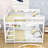 Queen Over Queen Wood Bunk Bed With Shelves, Dual Charging Stations And Guardrails-359828694