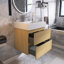 24 po Meuble-lavabo mural simple avec plateau en résine blanche-571594429