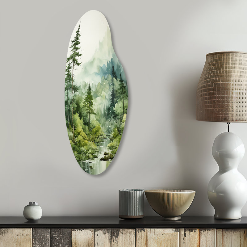 Art mural en métal asymétrique Haku Forest, H 30 po x l 11 po