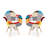 Modholic Eiffel Armchair With Wood Legs, Multi-2124442189