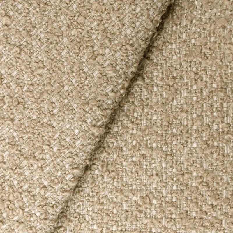 Hanson Upholstered Wingback Platform Bed, Twin, Classic Buff Boucle
