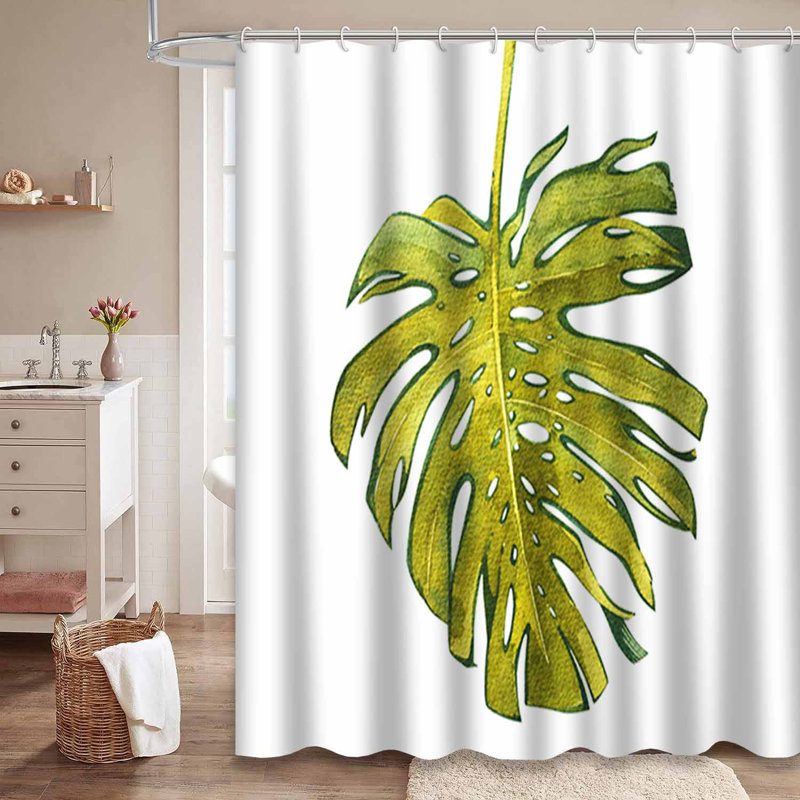 Aquarelle, feuilles tropicales, banane exotique, branches vertes, botanique avec 12 crochets, L 72 po x l 84 po